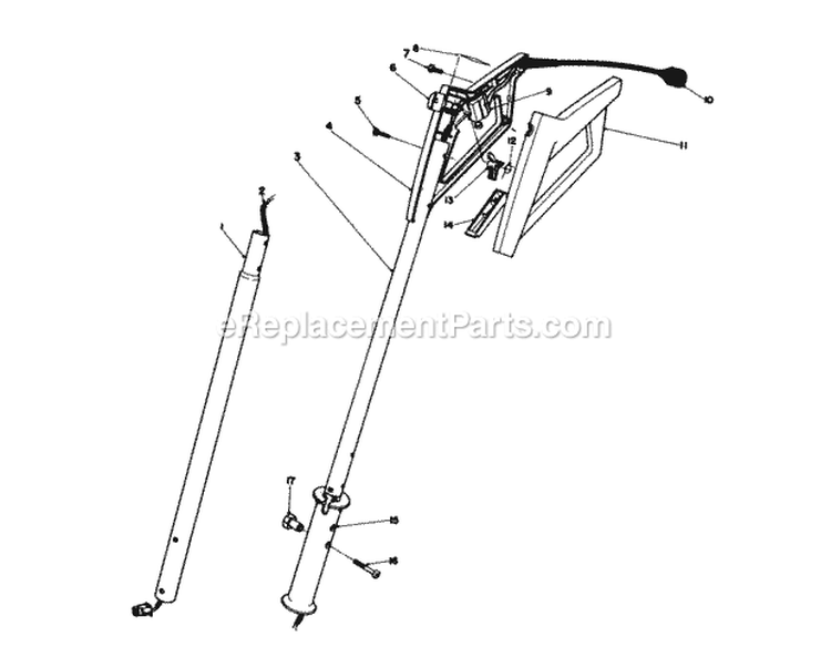 Handle Assembly Diagram and Parts List for 38310 4000001-4999999 - 1984 Lawn Boy Snow Blower